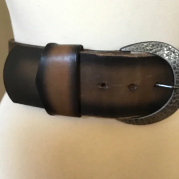 Free People Afterlife Boutique Vintage 1970’s Tooled Brown Leather Boho Belt